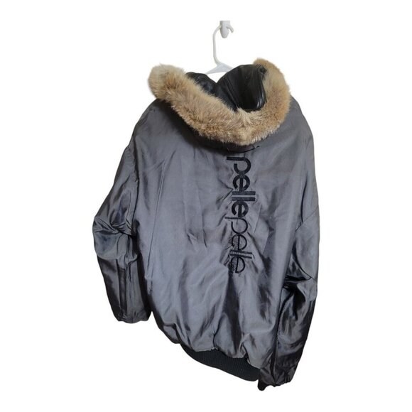 VTG Pelle Pelle Jacket Men 50 Black Baggy Embroidered Oversized Hip Hop Y2K - Picture 4 of 12